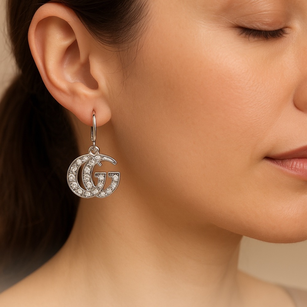 Elegant Silver Crystal Earrings